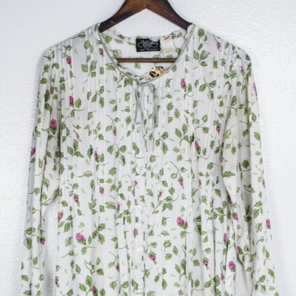 80's Vintage long sleeve floral dress